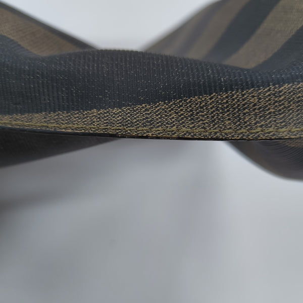 Coated Canvas Shoulder Bag Brown