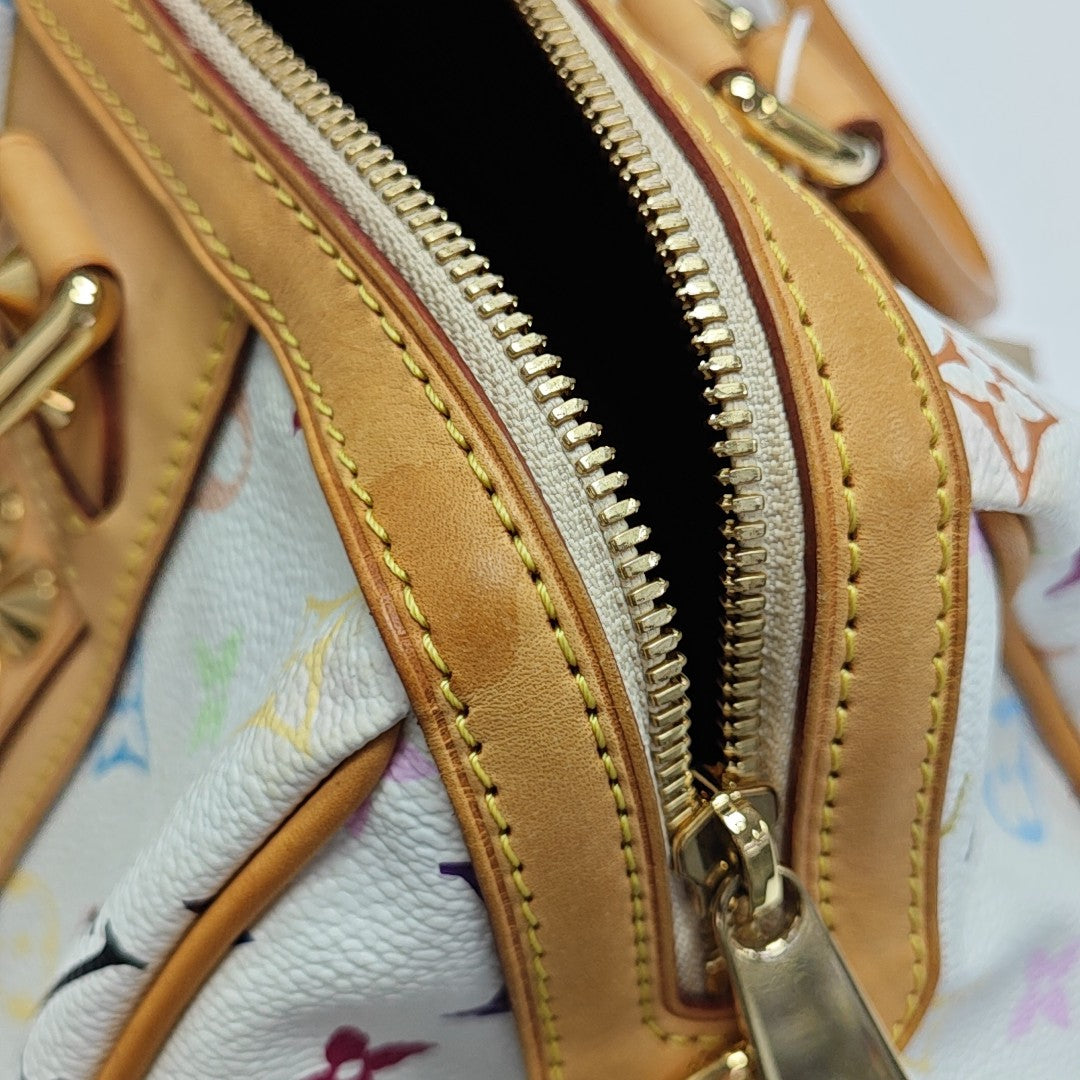 COURTNEY MM Monogram Coated Canvas White