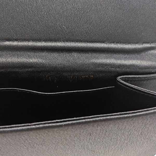 Silk Satin Shoulder Bag Black