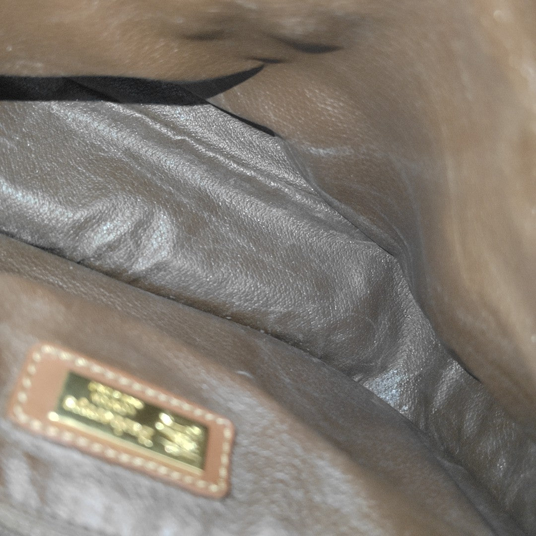 Coated Canvas Shoulder Bag Beige