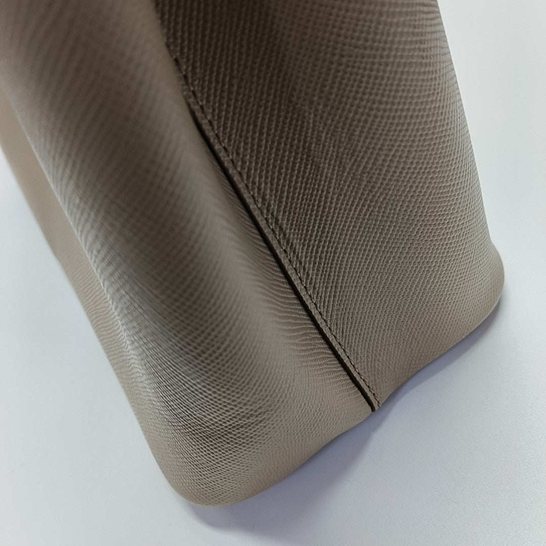Double Medium Saffiano Calfskin Beige