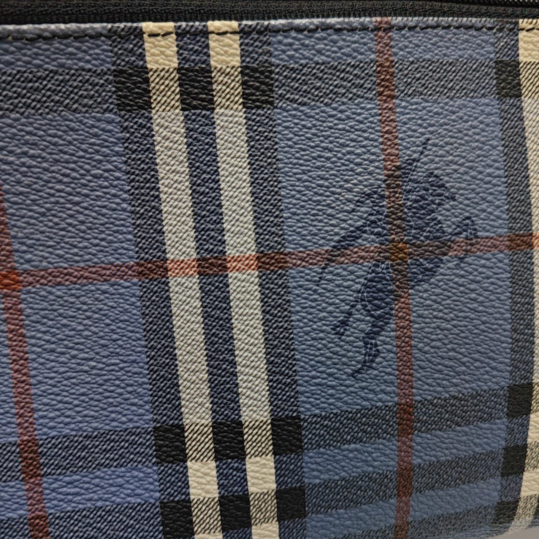 Coated Canvas Clutch Blue