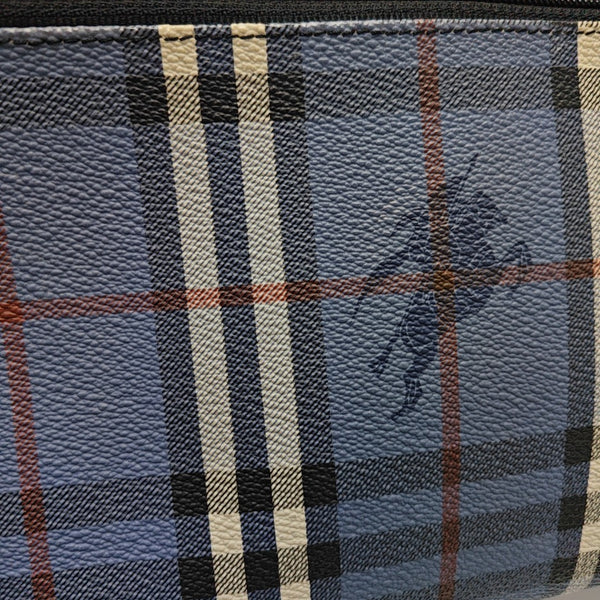 Coated Canvas Clutch Blue