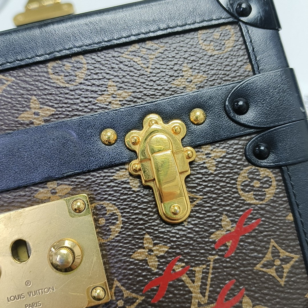 PETITE MALLE Monogram Coated Canvas Brown