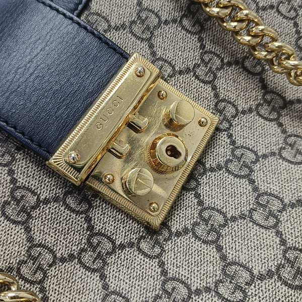 Padlock Small Monogram Coated Canvas Beige