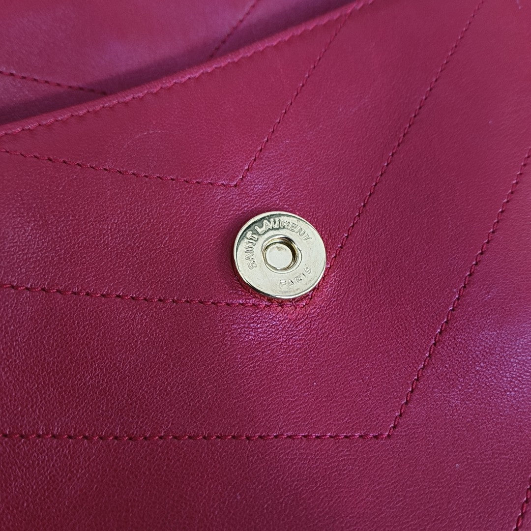 NIKI Medium Chevron Lambskin Red
