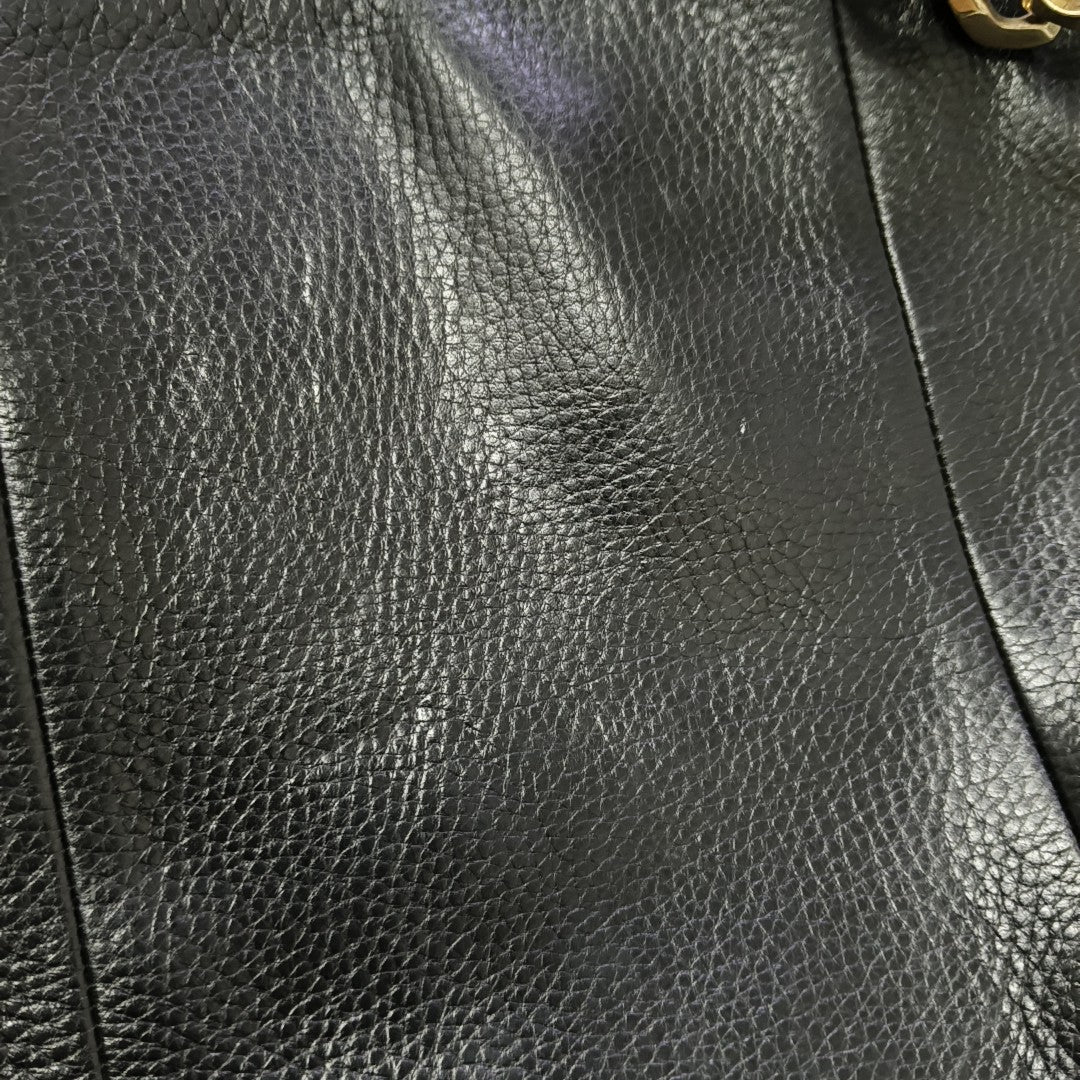 Calfskin Top Handle Bag Black