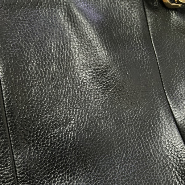 Calfskin Top Handle Bag Black