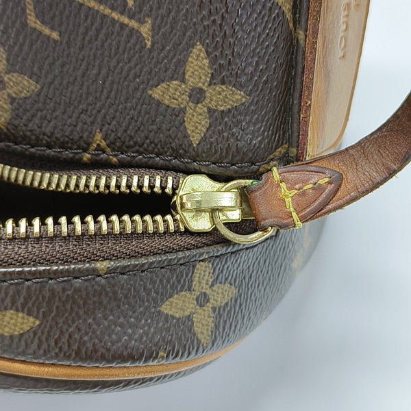 Monogram Coated Canvas Top Handle Bag Extra Large Brown