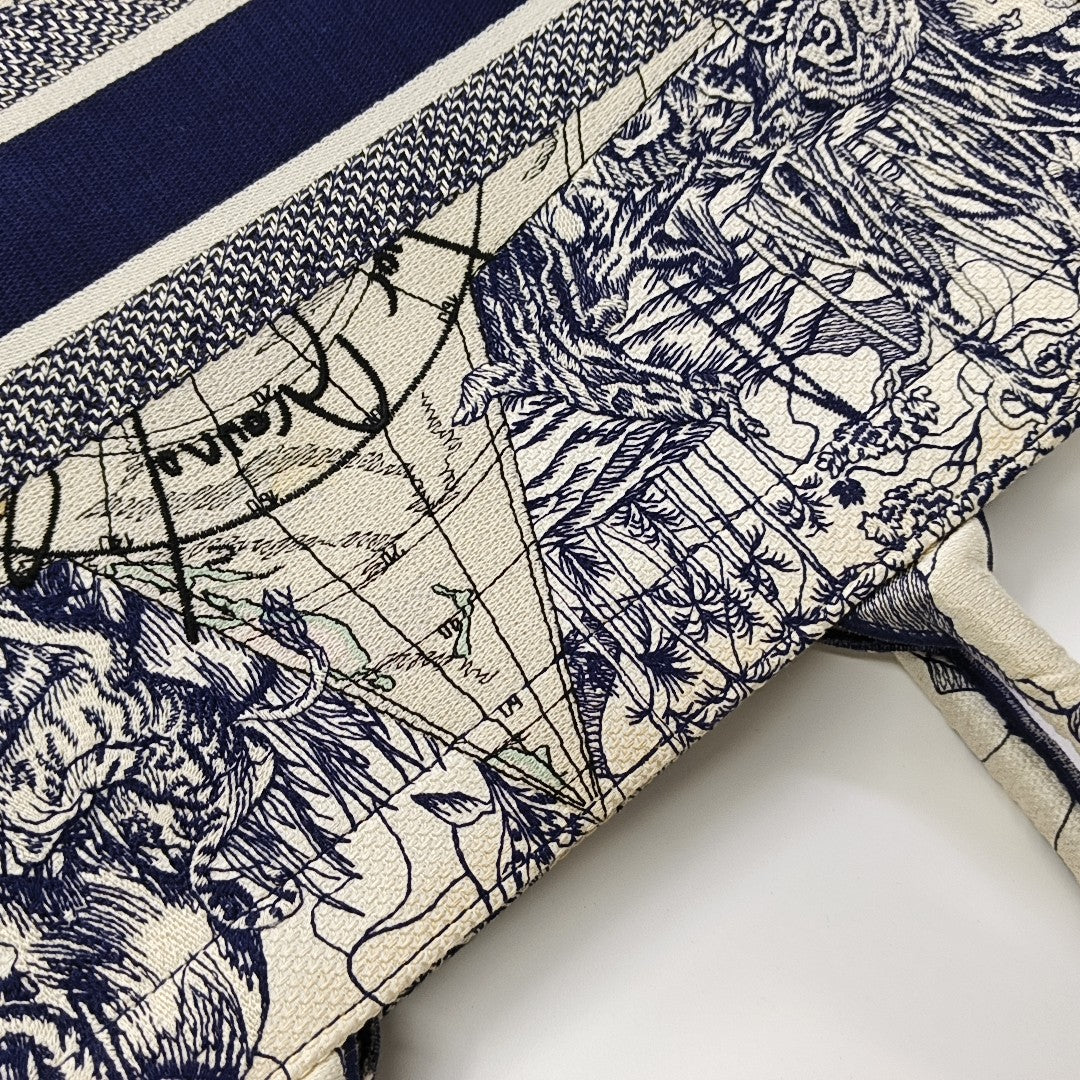 Book Tote Large Canvas Blue