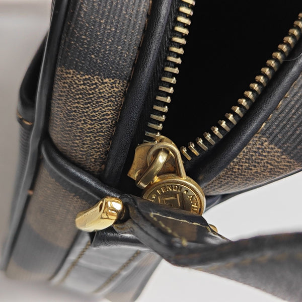 Coated Canvas Shoulder Bag Black