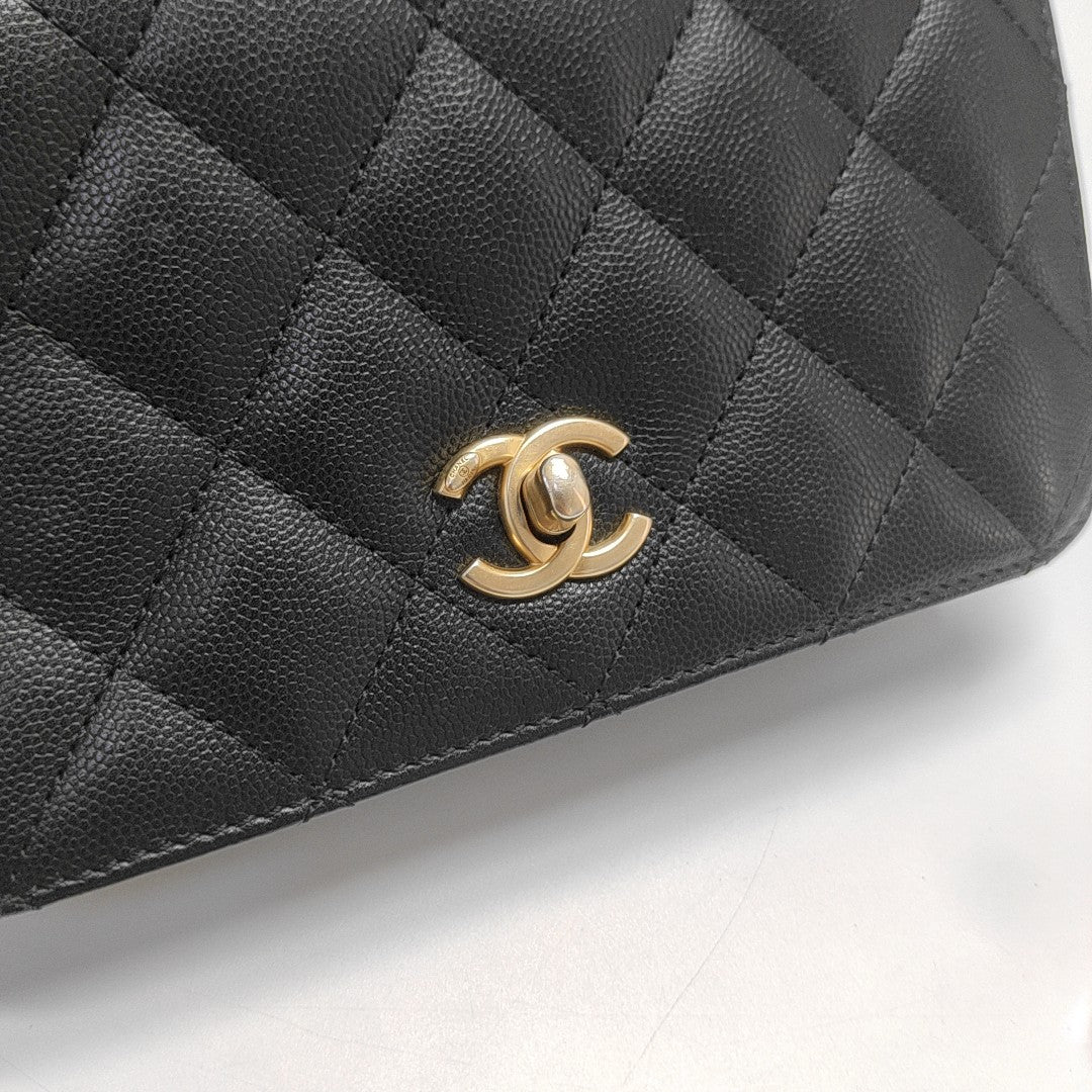 Quilted Grained Calfskin Mini Black