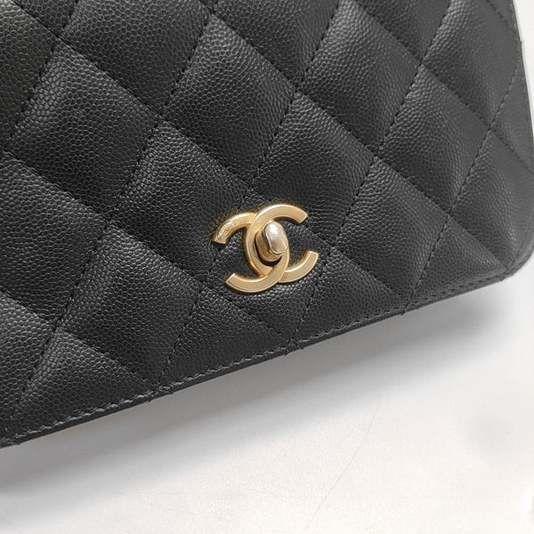 Quilted Grained Calfskin Mini Black