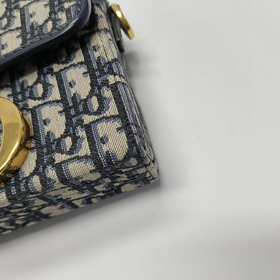 30 Montaigne Mini Oblique Canvas Blue
