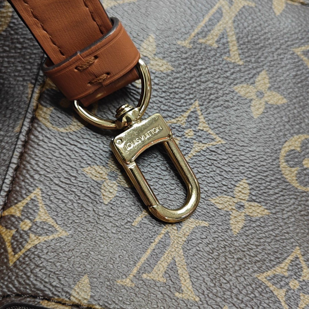 LOOP HOBO Monogram Coated Canvas Brown