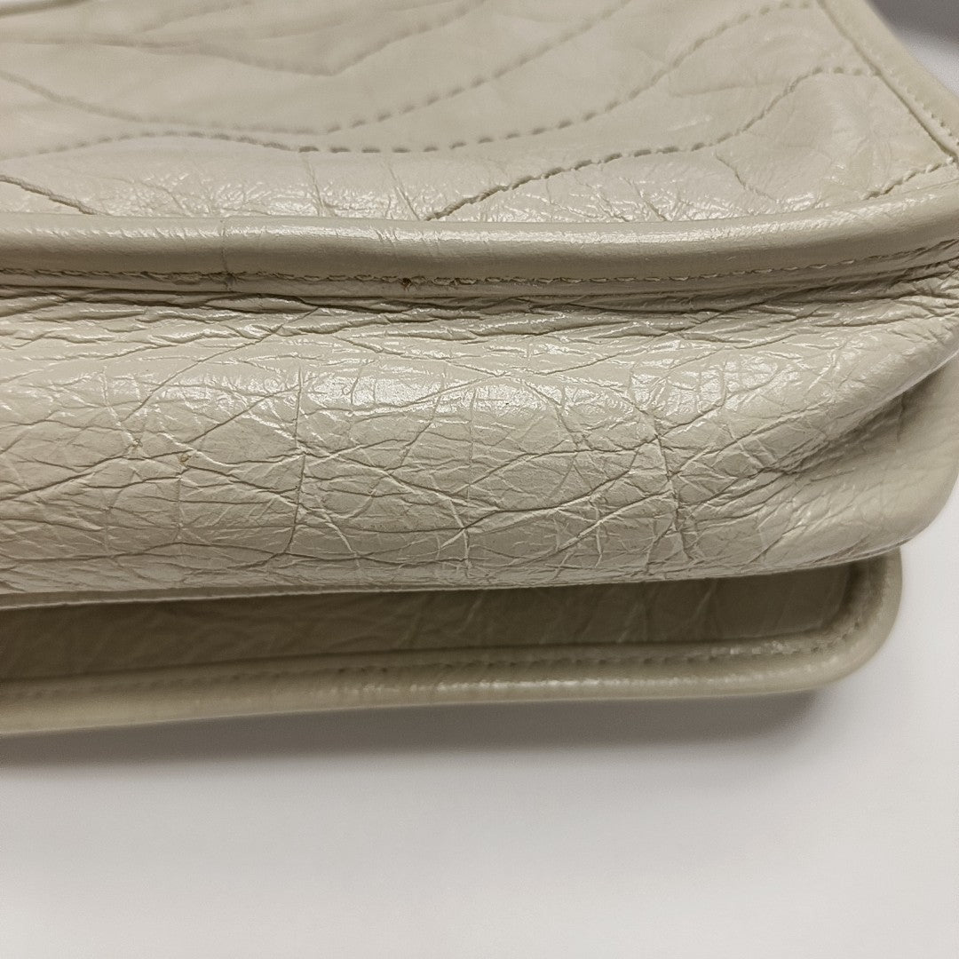 NIKI Mini Chevron Calfskin White