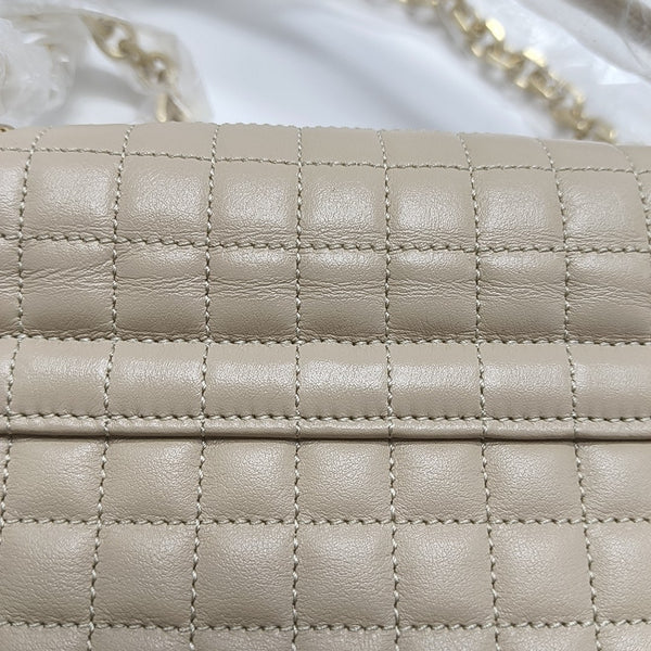Authenticated pre-owned  C Medium Quilted Calfskin Beige - Shoulder Bag at Looply