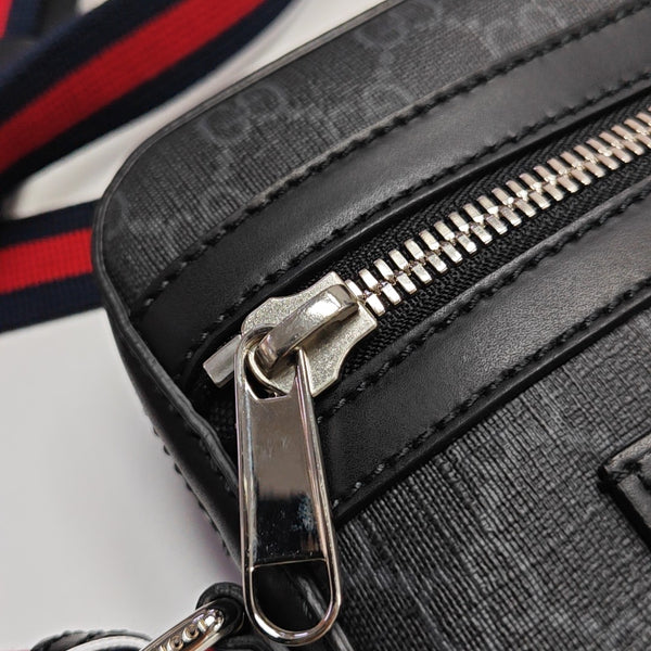 GG Supreme Small Monogram Coated Canvas Black