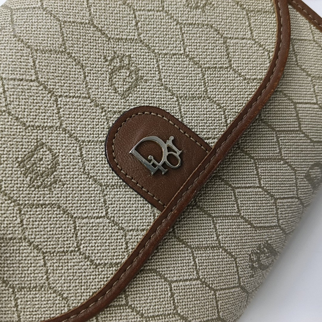Coated Canvas Shoulder Bag Beige