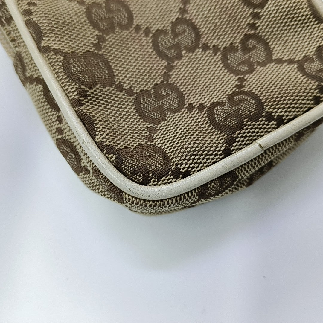 Monogram Canvas Clutch Beige