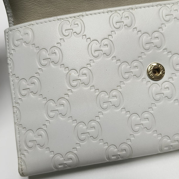 Signature Monogram Calfskin White Wallet