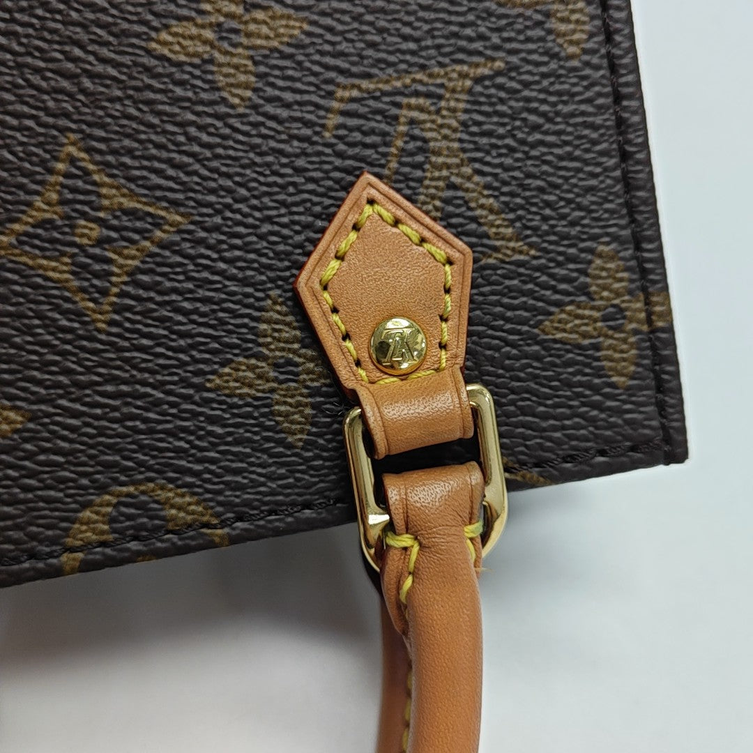 SAC PLAT Mini Monogram Coated Canvas Brown