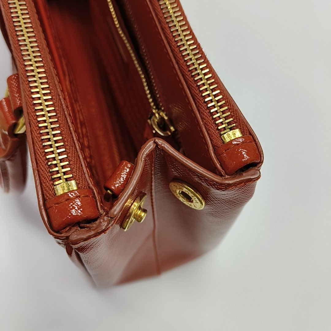 Galleria Small Saffiano Calfskin Orange