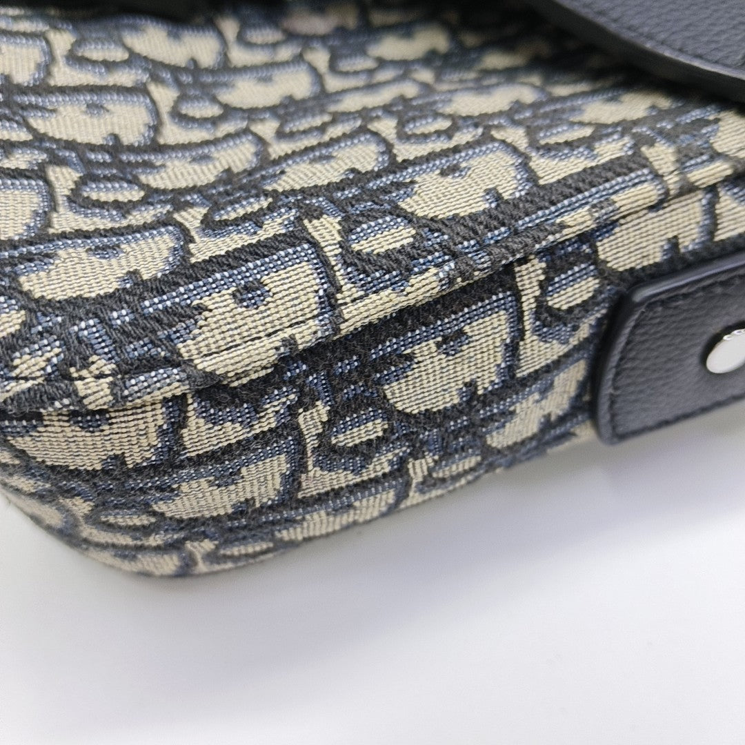 Saddle Mini Lona Monograma Negro