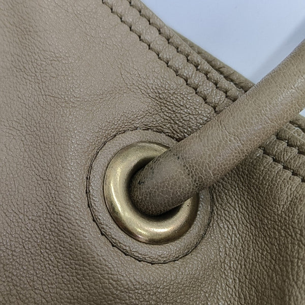Leather Shoulder Bag Beige
