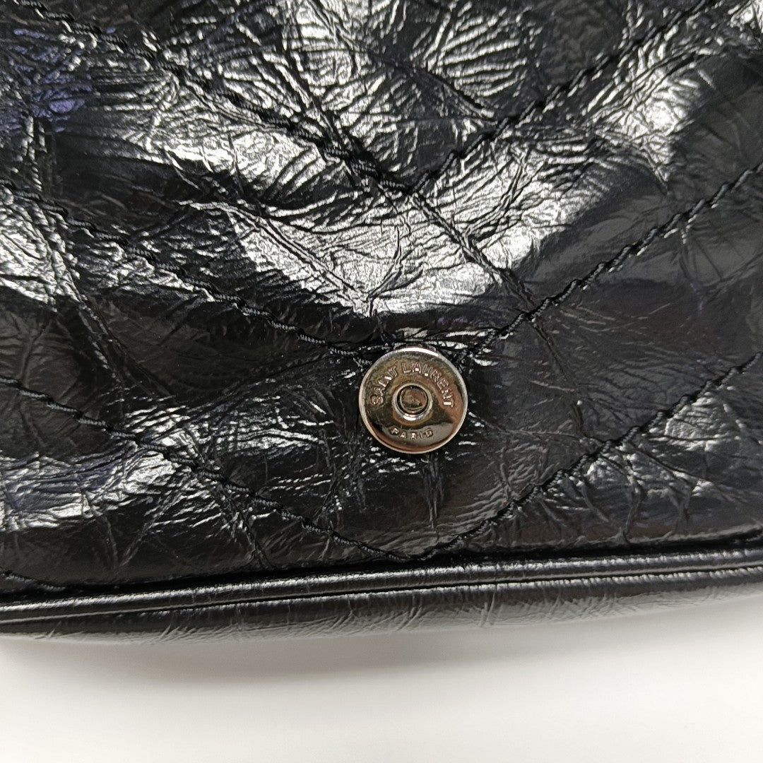 NIKI Mini Chevron Calfskin Black