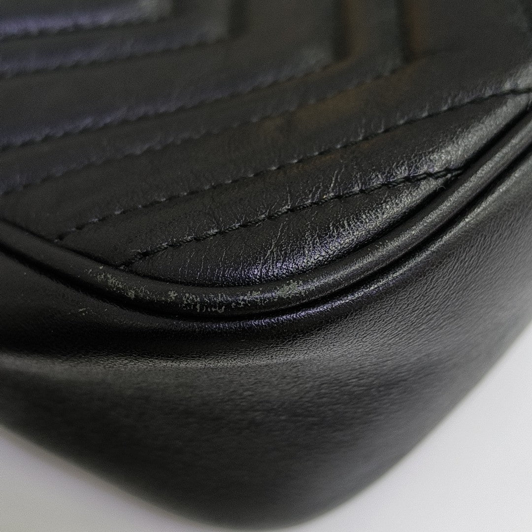 GG Marmont Small Quilted Calfskin Black