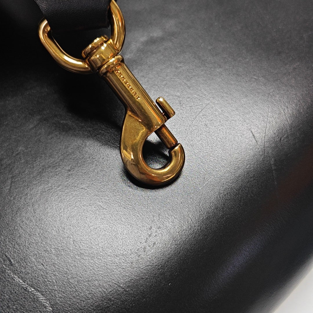 Square Stone Calfskin Black