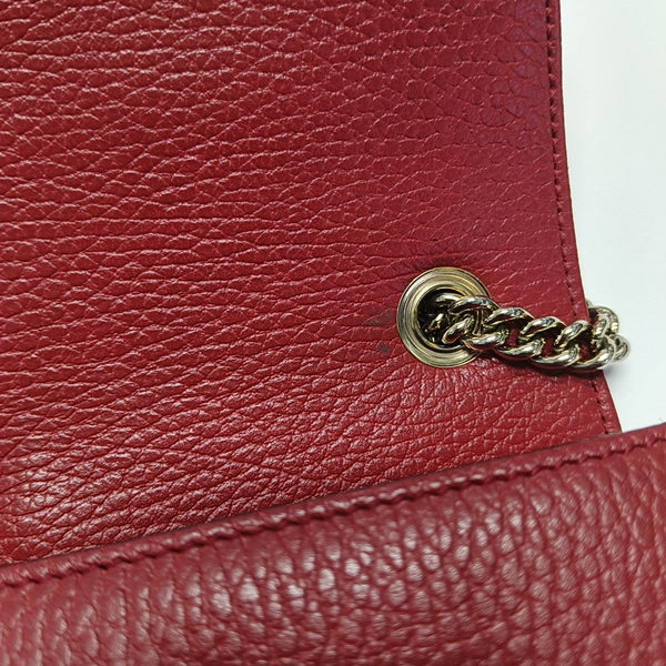 Interlocking G Small Calfskin Red