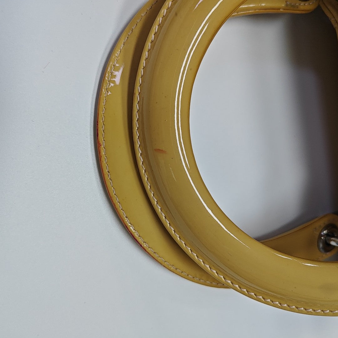 Lady Dior Medium Cannage Patent Leather Yellow