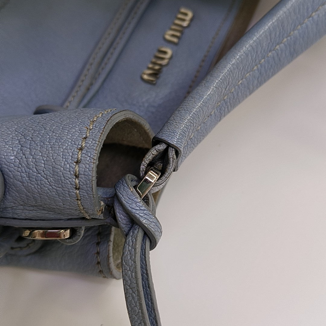 Calfskin Top Handle Bag Silver