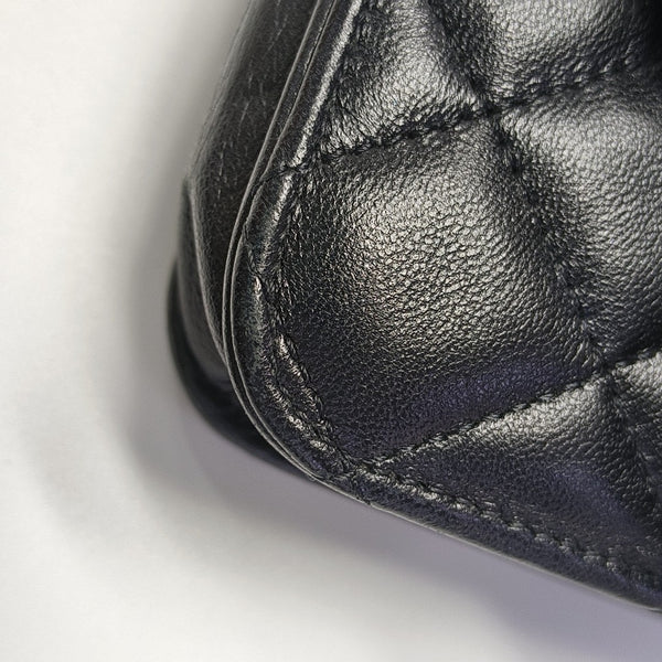 Quilted Lambskin Shoulder Bag Black