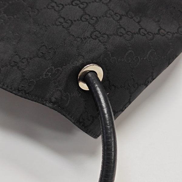 Monogram Fabric Shoulder Bag Black
