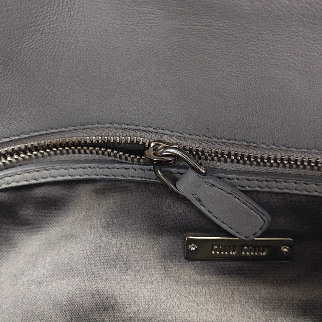 Crystal Quilted Lambskin Gray