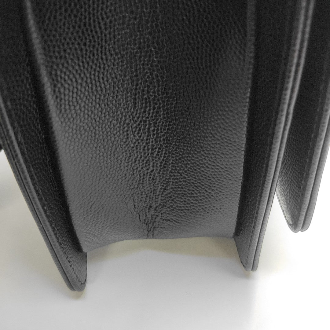 BOY CHANEL Medium Quilted Grained Calfskin Black