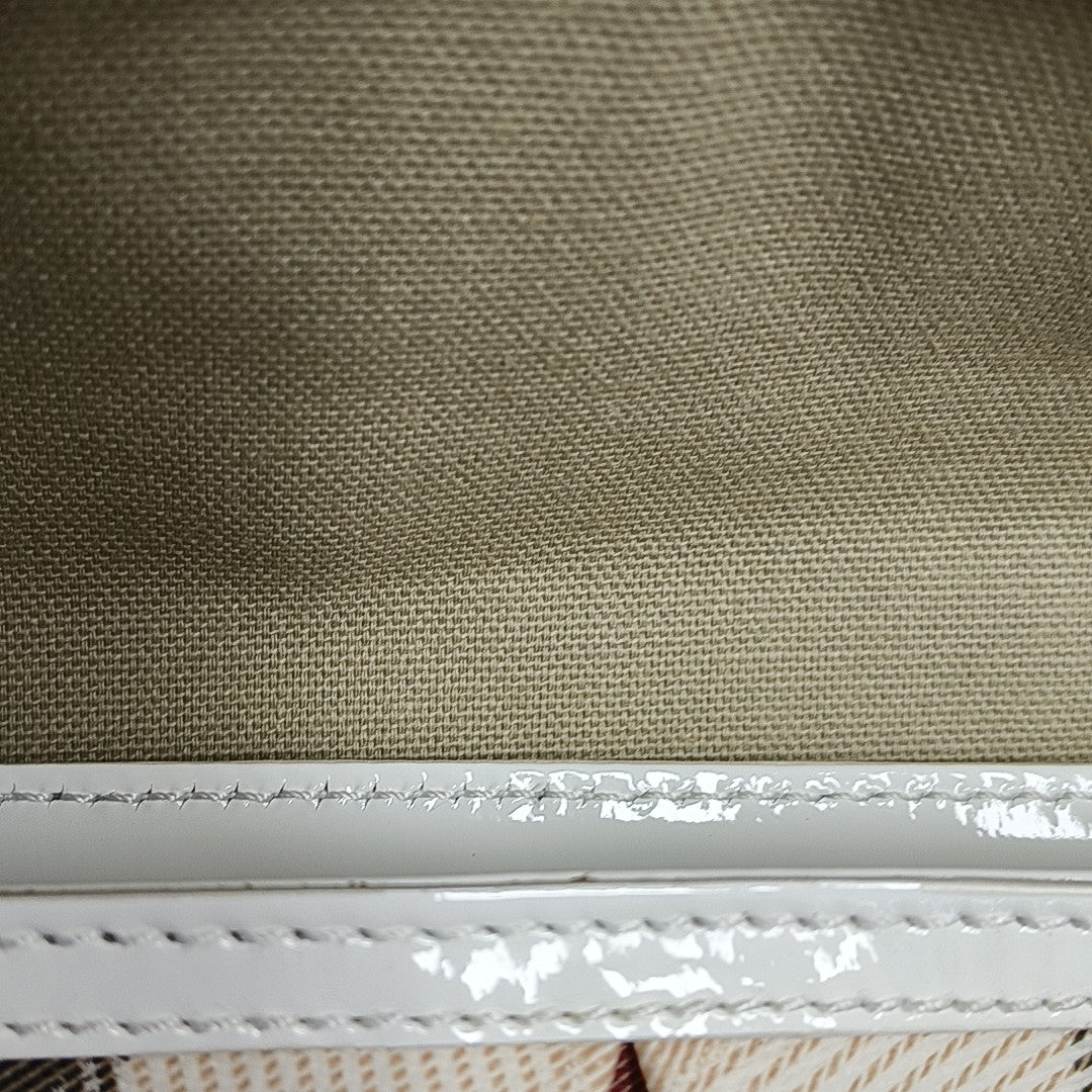 Coated Canvas Top Handle Bag Beige