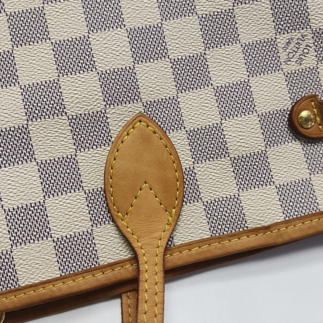 NEVERFULL MM Damier Azur Coated Canvas Beige