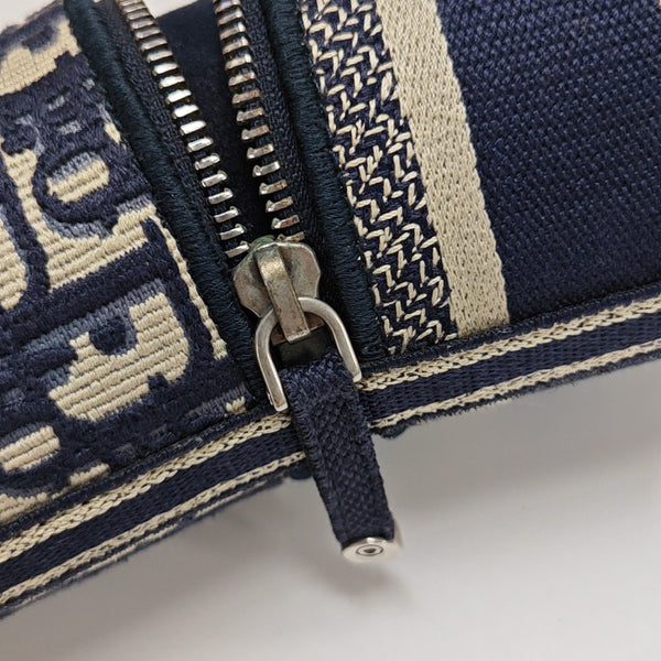 Oblique Canvas Top Handle Bag Large Blue
