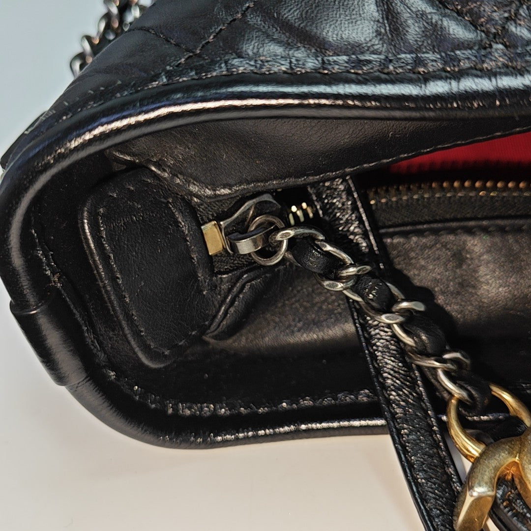 GABRIELLE Small Quilted Calfskin Black
