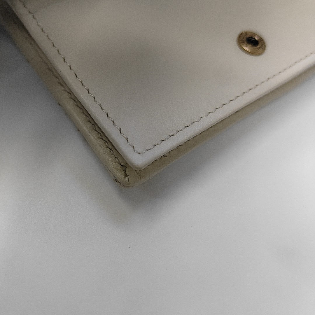 GG Marmont Mini Quilted Calfskin White Wallet