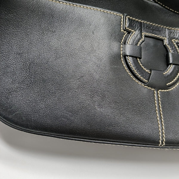Quilted Calfskin Top Handle Bag Black