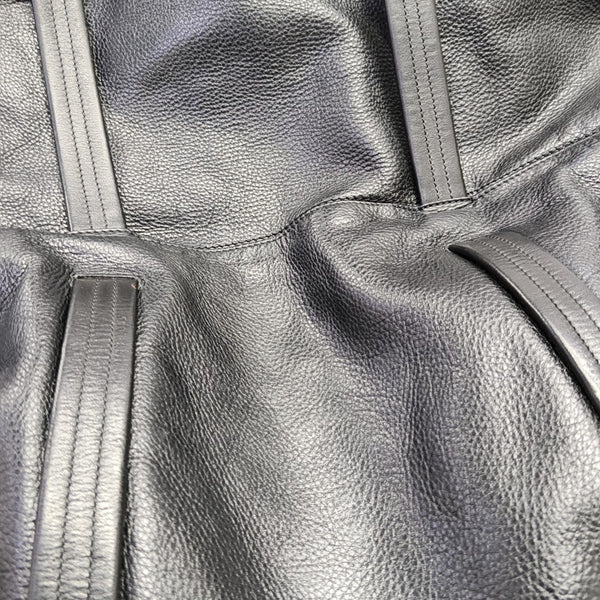 Calfskin Top Handle Bag Black