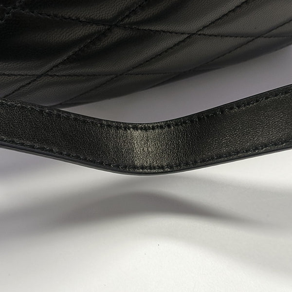 Quilted Lambskin Shoulder Bag Black