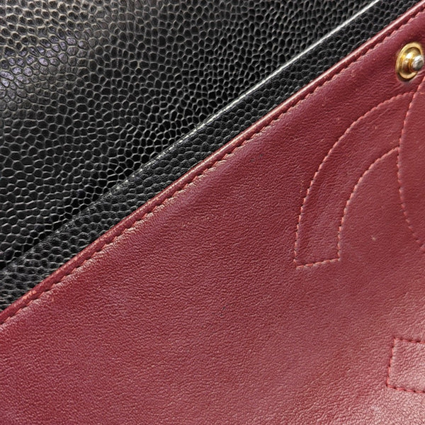 CLASSIC FLAP Jumbo Quilted Grained Calfskin Black