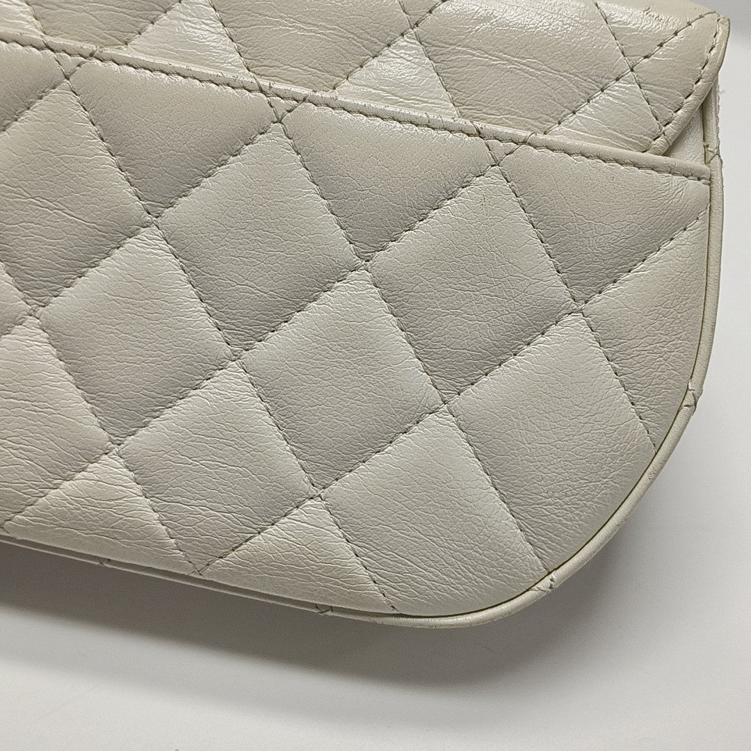 Quilted Calfskin Shoulder Bag White