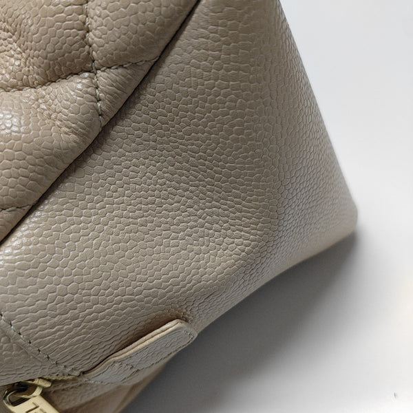 CHANEL PETITE Quilted Grained Calfskin Beige